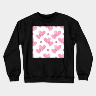 Pink Hearts Seamless Pattern Crewneck Sweatshirt